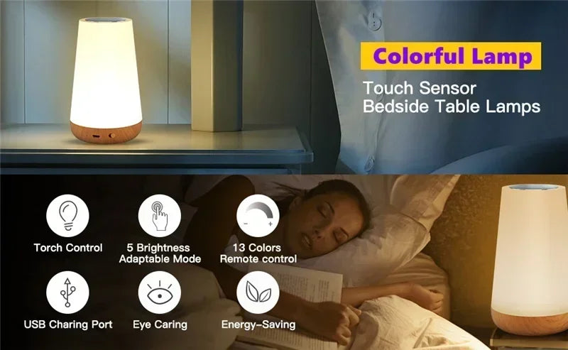 LckyGlow™ — 13-Color LED Night Light with Touch & Remote Control