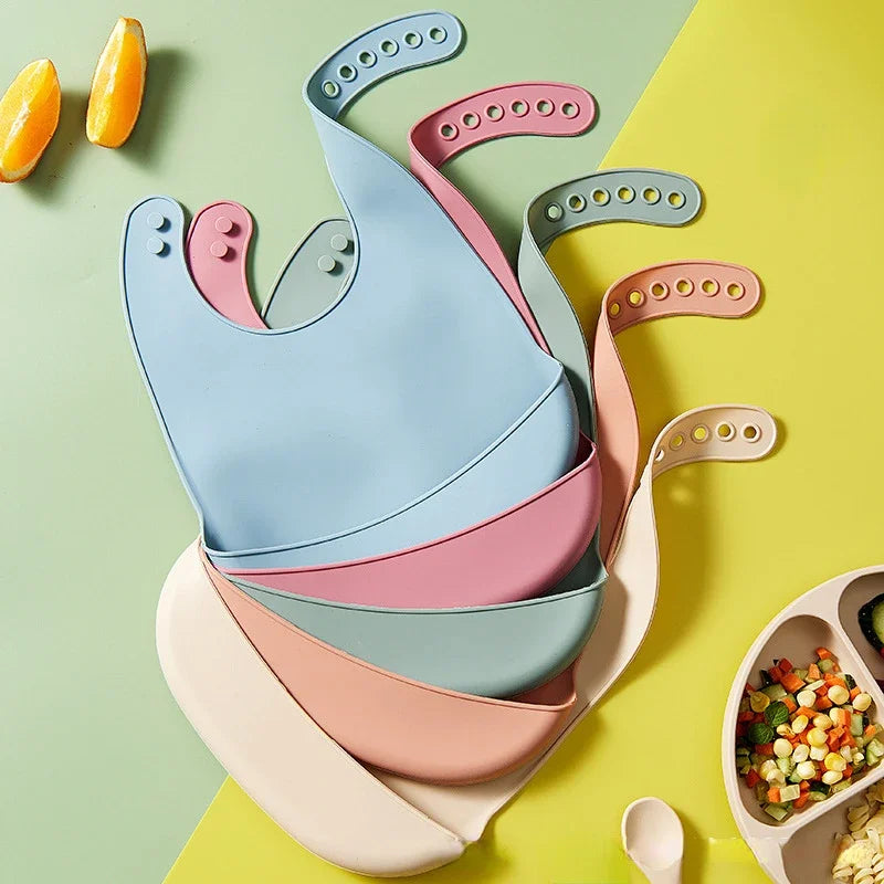LckyBaby™ Waterproof Silicone Baby Bib – Adjustable, Soft & Easy-to-Clean