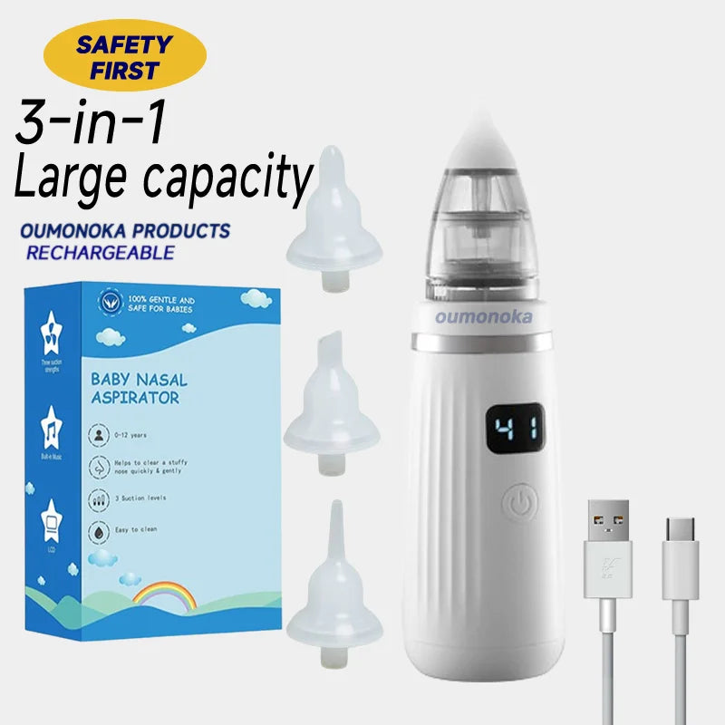LckyBreathe™ — Smart Electric Baby Nasal Aspirator | Gentle & Safe Mucus Remover