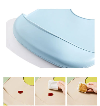 LckyBaby™ Waterproof Silicone Baby Bib – Adjustable, Soft & Easy-to-Clean