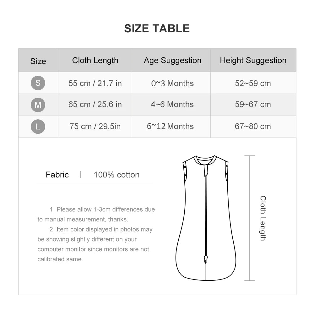 LckyNest™ — Baby Cotton Sleep Sack & Swaddle Bag (0-6 M)