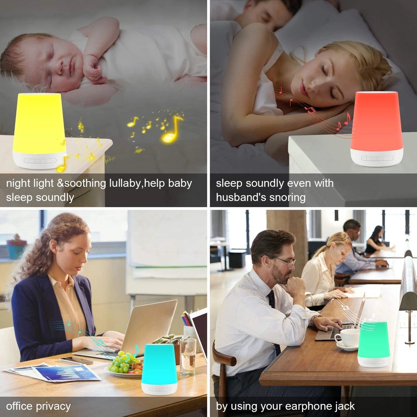 LckyGlow™ — 2-in-1 White Noise Machine & Color Night Light